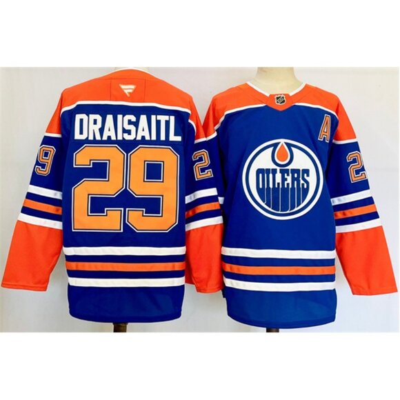 Mens Leon Draisaitl Royal Stitched Jersey